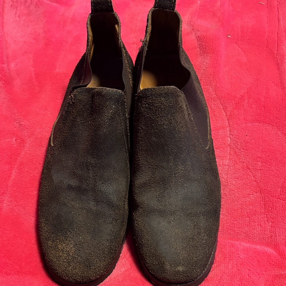 John Varvatos Dark Brown Suede Loafers